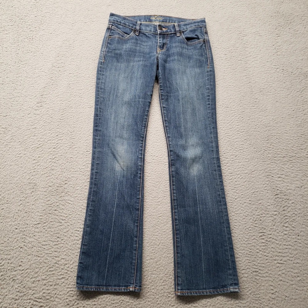 Old Navy Jeans Womens 1 Blue The Diva Skinny Straight Distressed Medium Wash